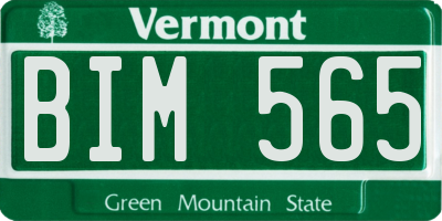 VT license plate BIM565
