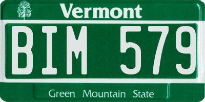 VT license plate BIM579
