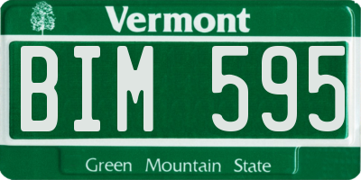VT license plate BIM595