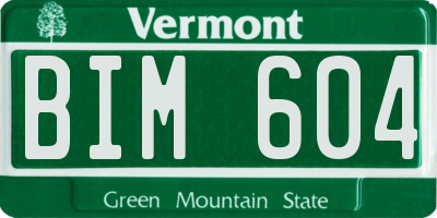 VT license plate BIM604