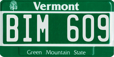 VT license plate BIM609