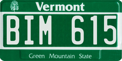 VT license plate BIM615