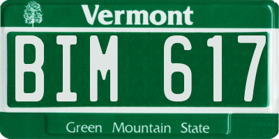 VT license plate BIM617