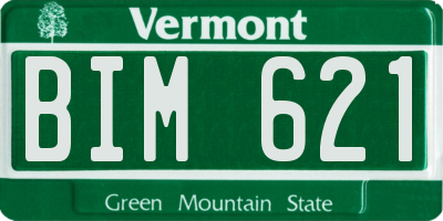 VT license plate BIM621