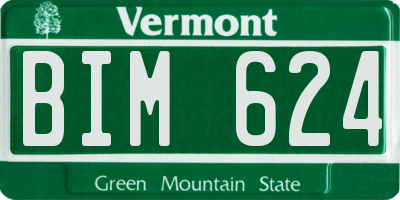 VT license plate BIM624