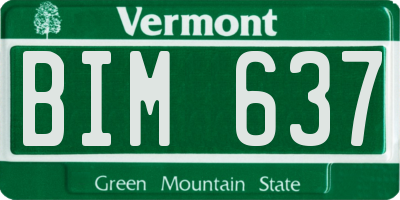 VT license plate BIM637