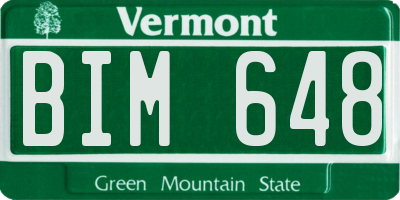 VT license plate BIM648