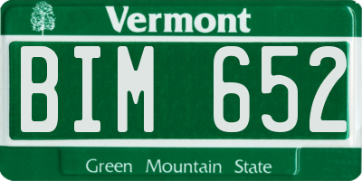 VT license plate BIM652