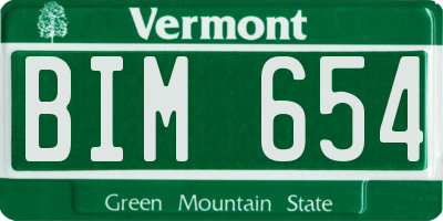VT license plate BIM654