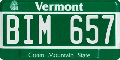 VT license plate BIM657