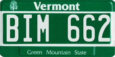 VT license plate BIM662