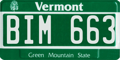 VT license plate BIM663