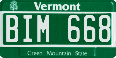 VT license plate BIM668