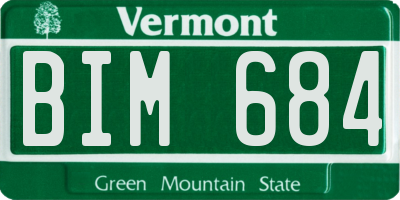 VT license plate BIM684