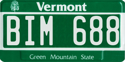 VT license plate BIM688