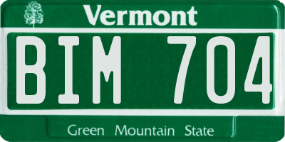 VT license plate BIM704