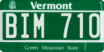 VT license plate BIM710
