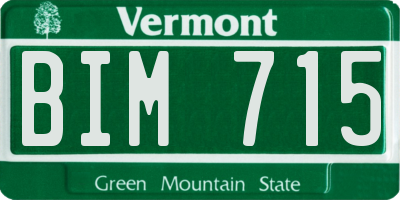 VT license plate BIM715