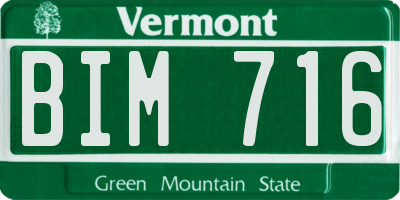 VT license plate BIM716