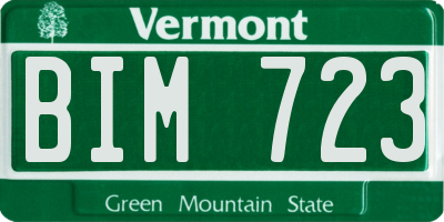VT license plate BIM723