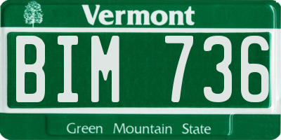 VT license plate BIM736