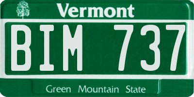 VT license plate BIM737