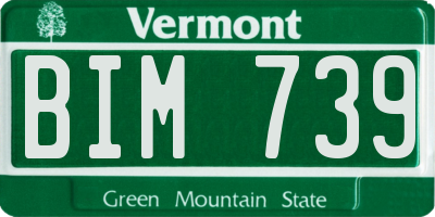 VT license plate BIM739
