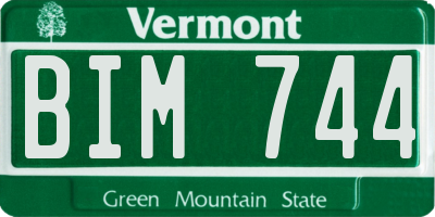 VT license plate BIM744