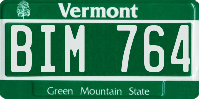 VT license plate BIM764