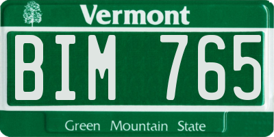 VT license plate BIM765