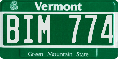 VT license plate BIM774