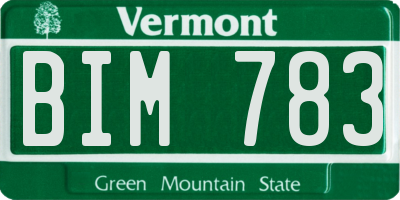 VT license plate BIM783