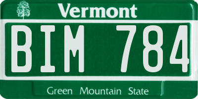 VT license plate BIM784