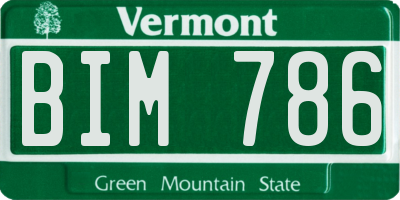 VT license plate BIM786