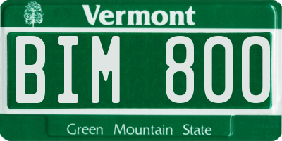 VT license plate BIM800