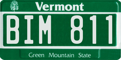 VT license plate BIM811