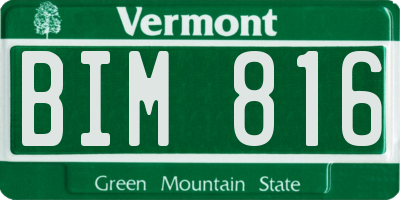VT license plate BIM816