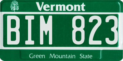 VT license plate BIM823