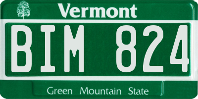 VT license plate BIM824