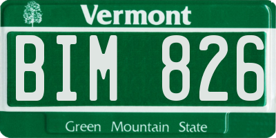 VT license plate BIM826