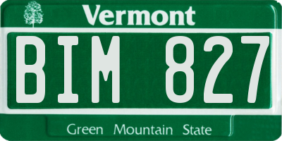 VT license plate BIM827