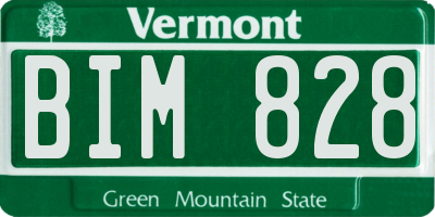 VT license plate BIM828