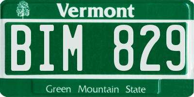 VT license plate BIM829