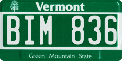 VT license plate BIM836