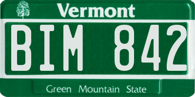 VT license plate BIM842