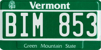 VT license plate BIM853
