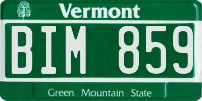 VT license plate BIM859