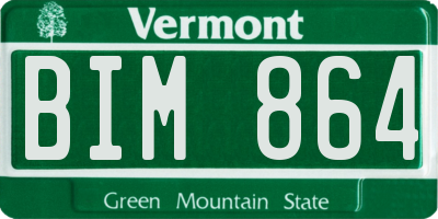 VT license plate BIM864