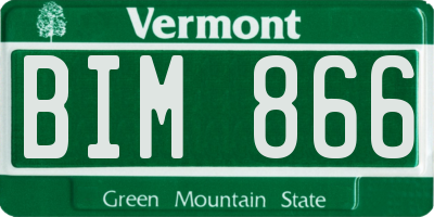 VT license plate BIM866