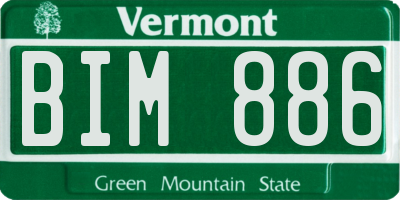 VT license plate BIM886